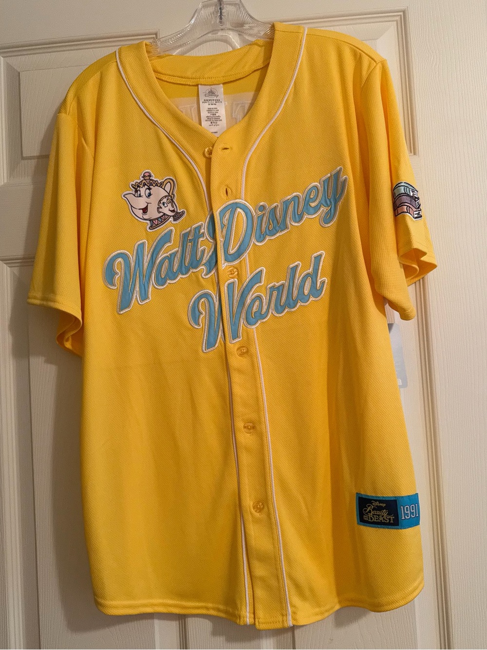 Walt Disney World Princess Baseball Jersey Shirt Belle Beauty & Beast 1991 (M)